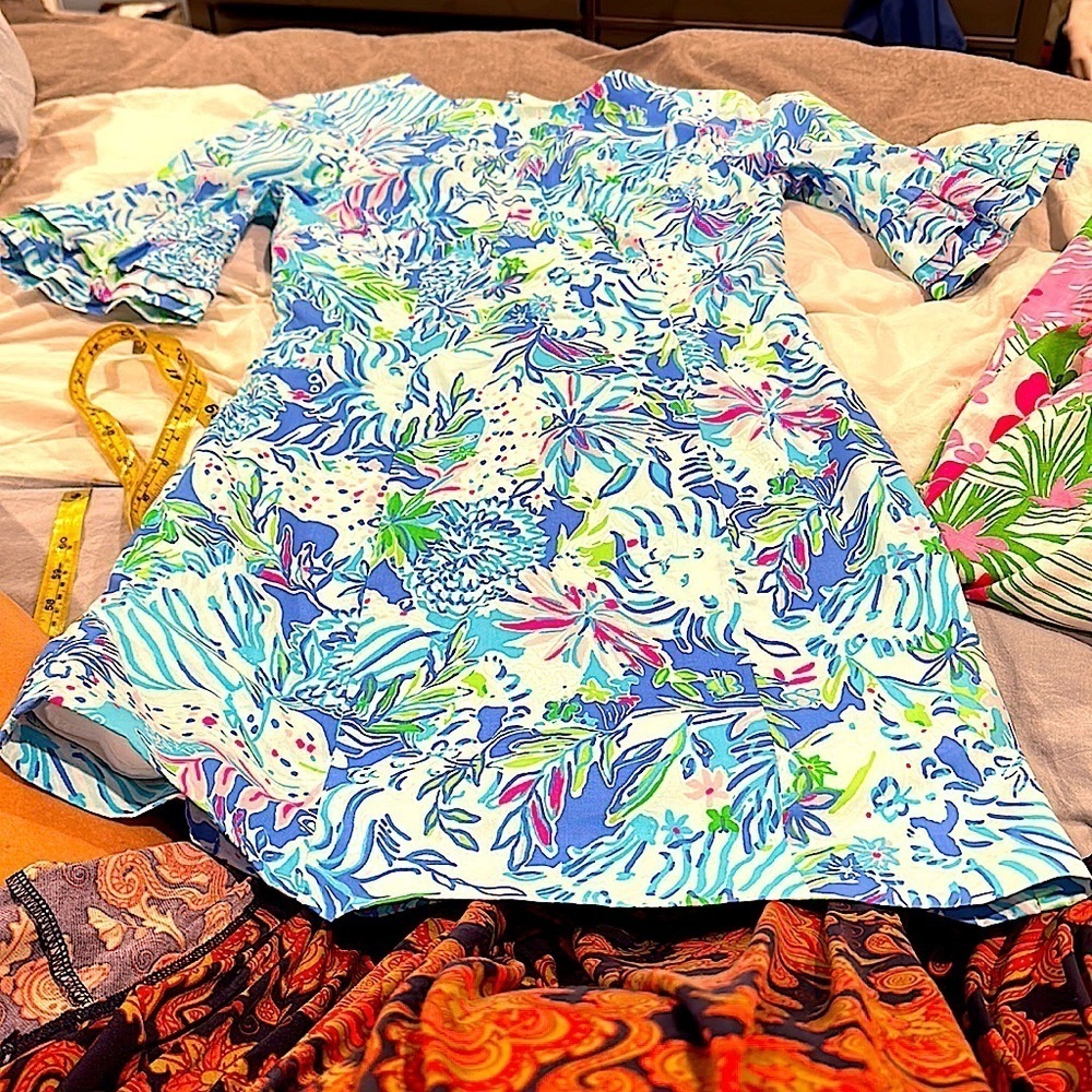 💙🩵Lilly Pulitzer Fiesta Stretch Dress Coastal Blue dress size 00 - Picture 6 of 17